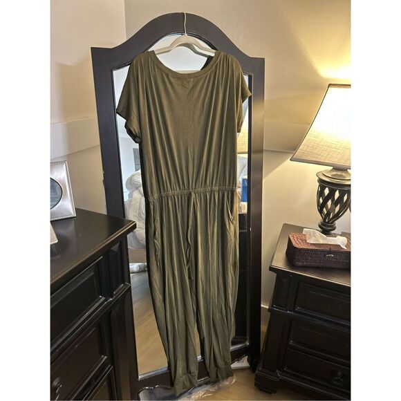 NEW Loose Off Shoulder Elastic Waist Stretchy Long Jumpsuit 3X - Picture 1 of 7